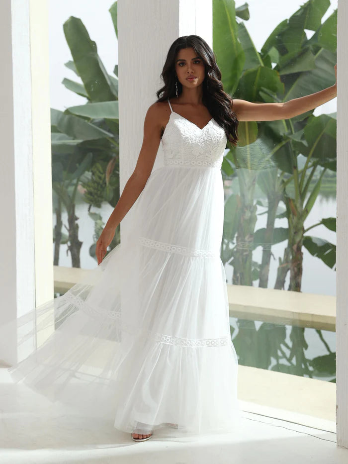 Spaghetti Straps Embroidery Wedding Dresses - CALABRO®