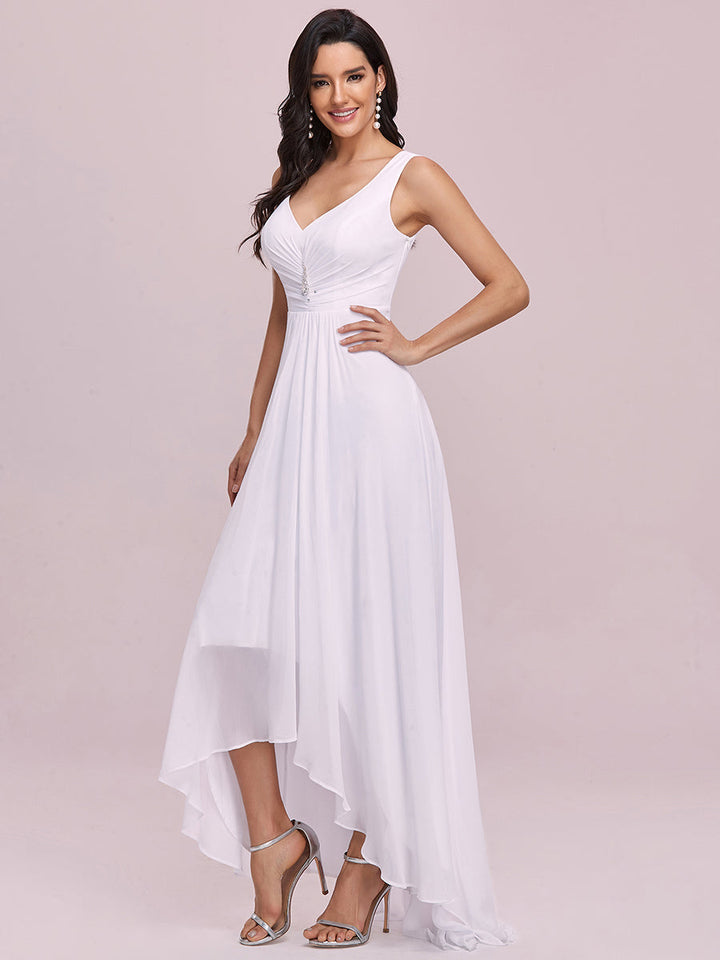 Sequin V Neck Sleeveless Wedding Dress - CALABRO®