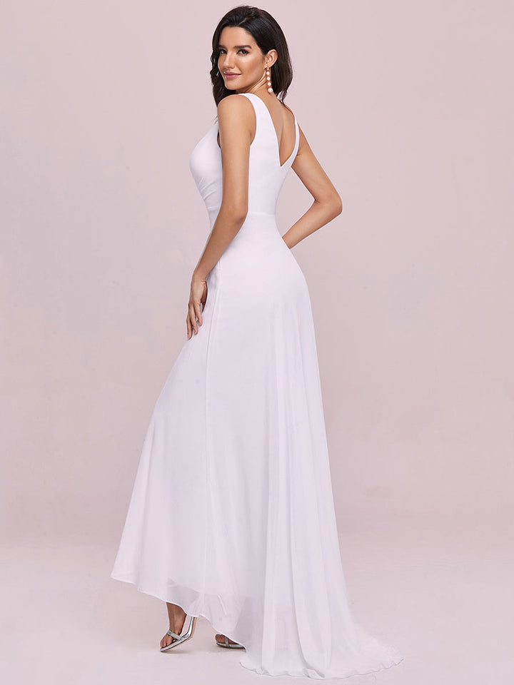 Sequin V Neck Sleeveless Wedding Dress - CALABRO®