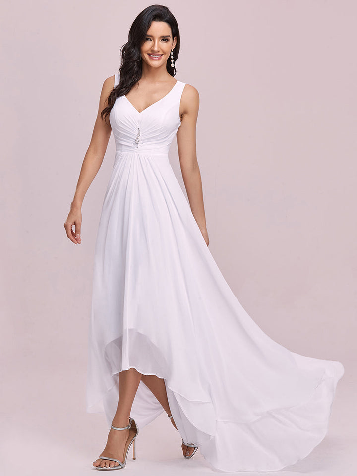 Sequin V Neck Sleeveless Wedding Dress - CALABRO®