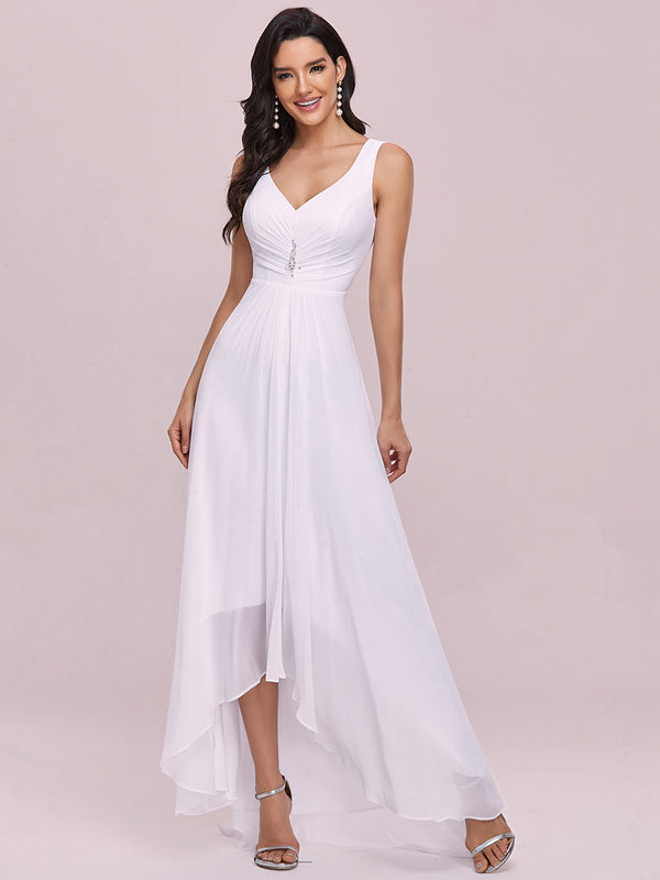 Sequin V Neck Sleeveless Wedding Dress