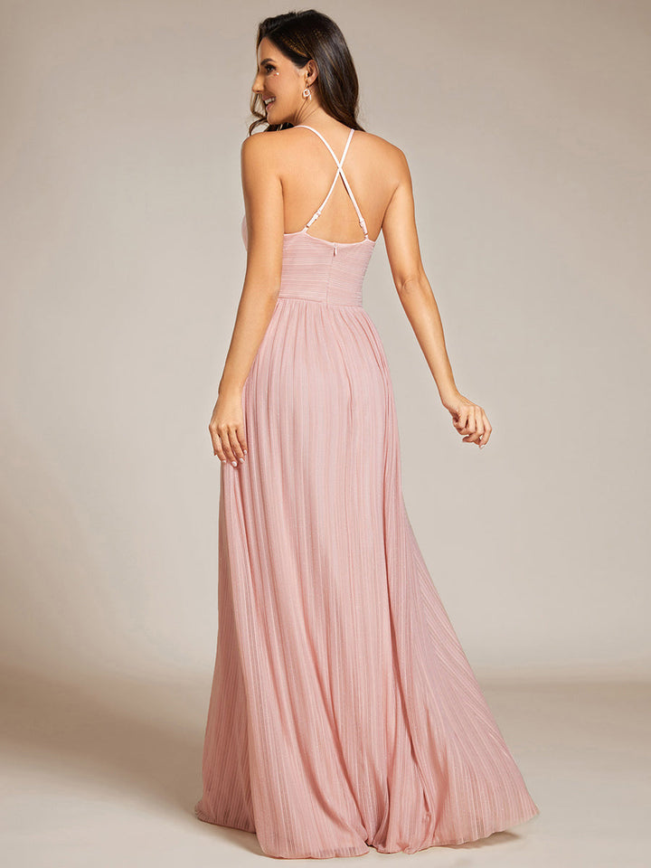 Sparkle Sleeveless Backless Cross Strap Formal Evening Dress - CALABRO®