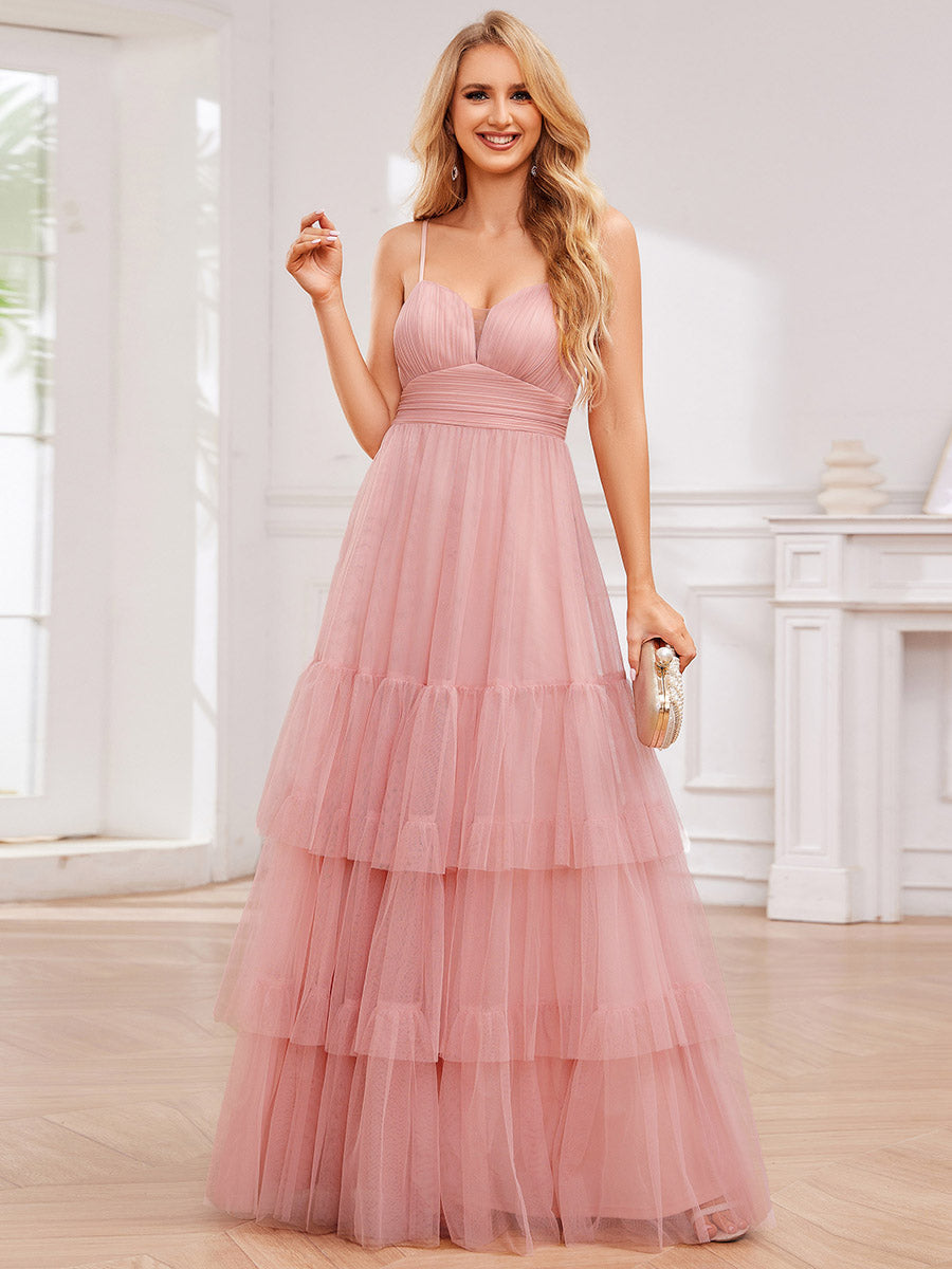 Romantic Spaghetti Straps Sweetheart Neckline Evening Dress - CALABRO®