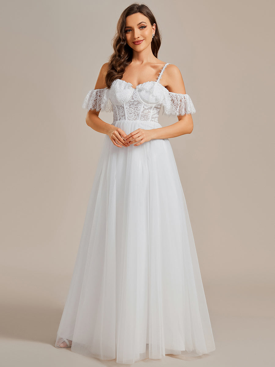 Spaghetti Straps See-Through Lace & Tulle Wedding Dresses - CALABRO®