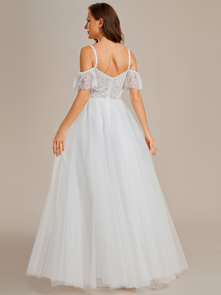 Spaghetti Straps See-Through Lace & Tulle Wedding Dresses - CALABRO®