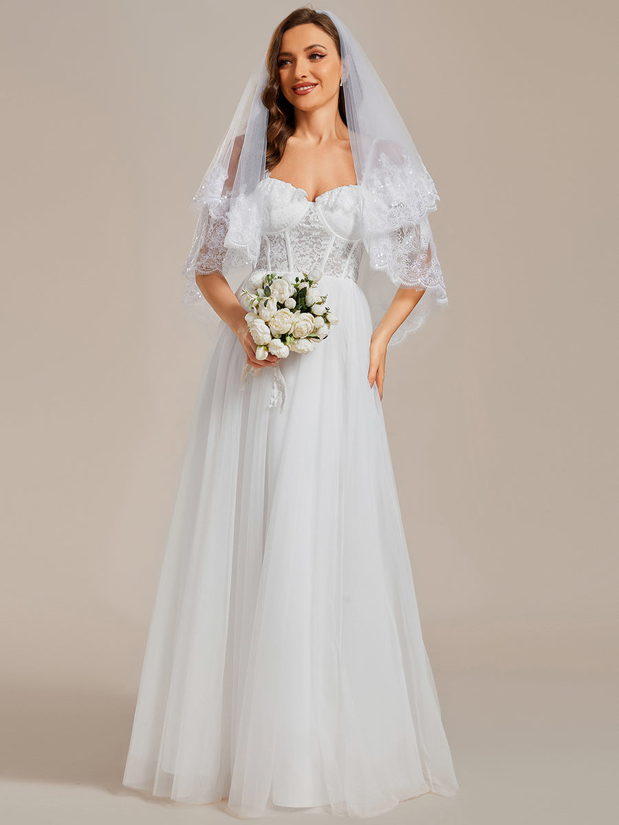 Spaghetti Straps See-Through Lace & Tulle Wedding Dresses - CALABRO®