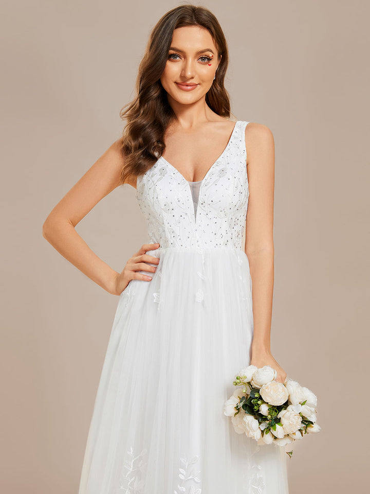 Sequins Pearl Beading Sweetheart Neck Wedding Dresses - CALABRO®