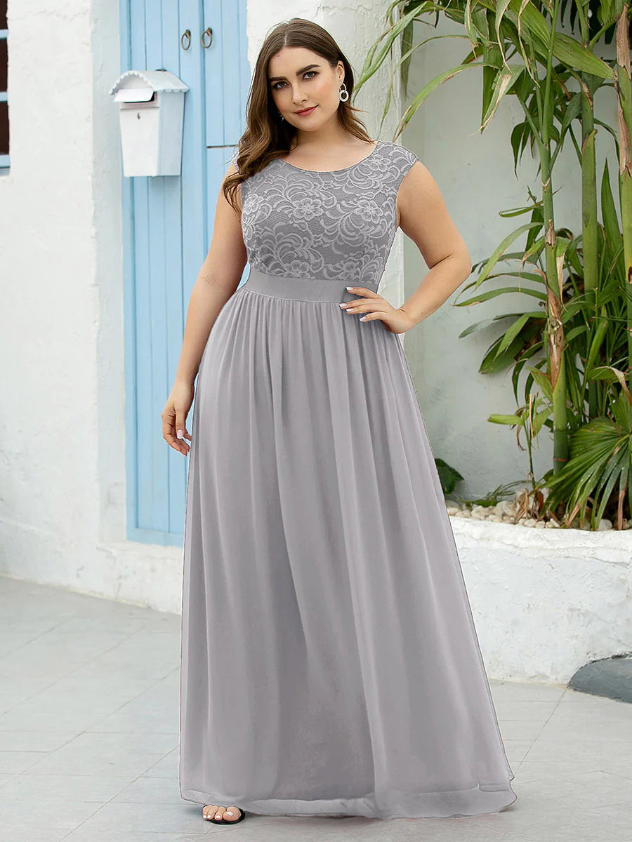Plus Size Fahion Bridesmaid Dresses with Lace