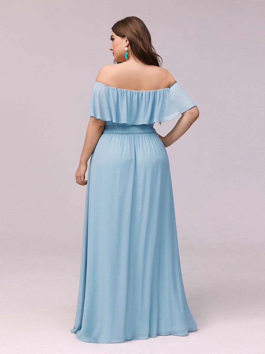 Off Shoulder High Split Bridesmaid Dress - CALABRO®