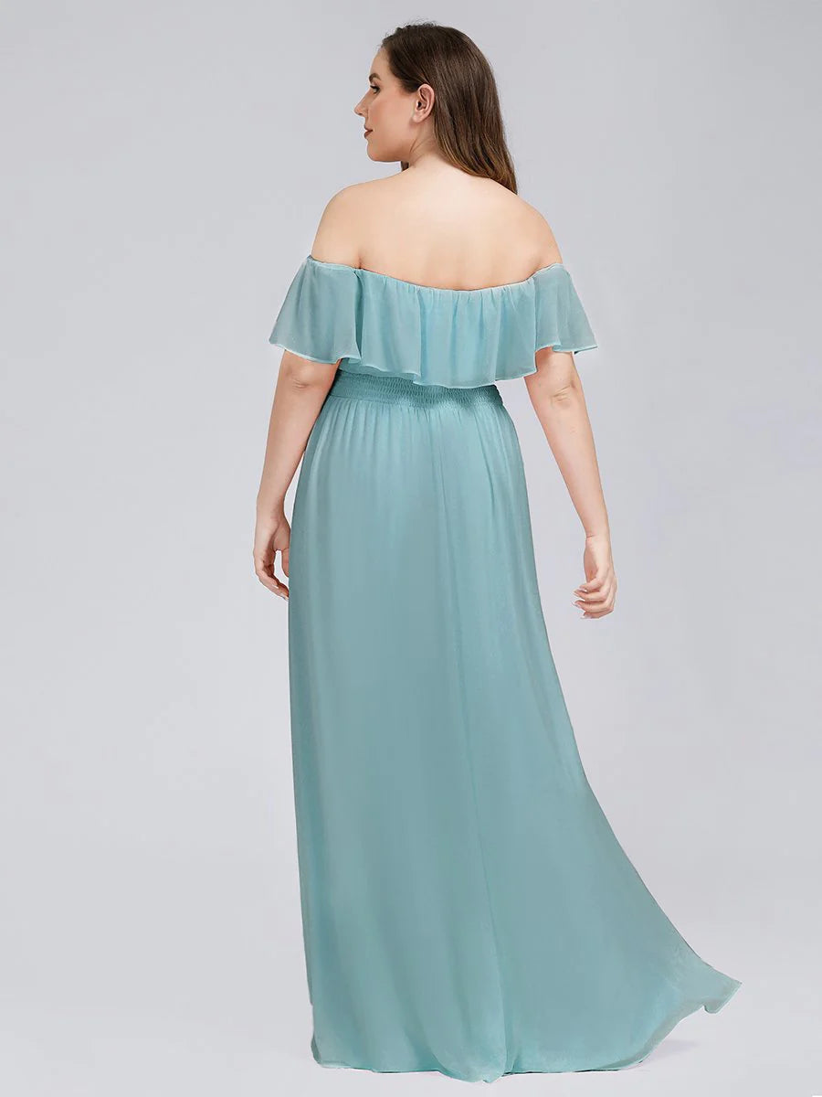 Off Shoulder High Split Bridesmaid Dress - CALABRO®