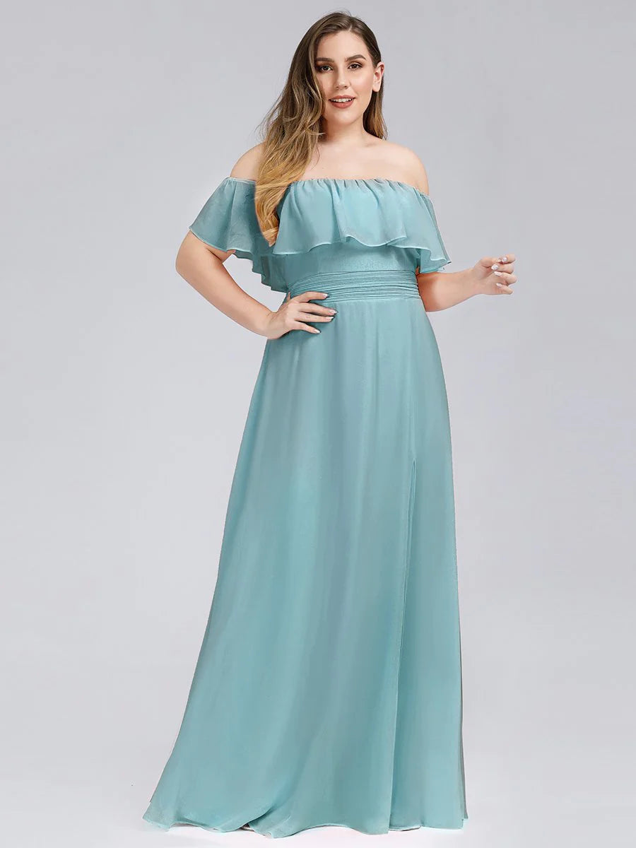 Off Shoulder High Split Bridesmaid Dress - CALABRO®