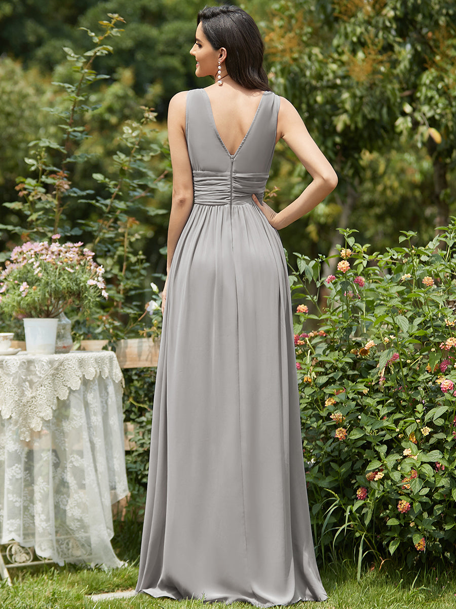 Elegant Double V-Neck Maxi Long Evening Dresses - CALABRO®