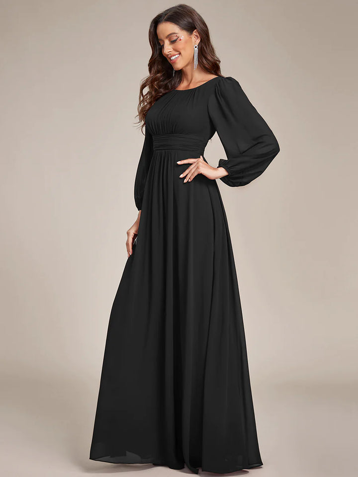 High Neck Long Sleeve Bridesmaid Dress - CALABRO®