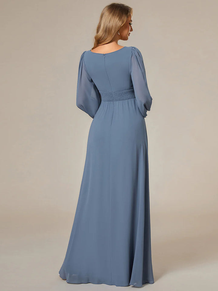 High Neck Long Sleeve Bridesmaid Dress - CALABRO®