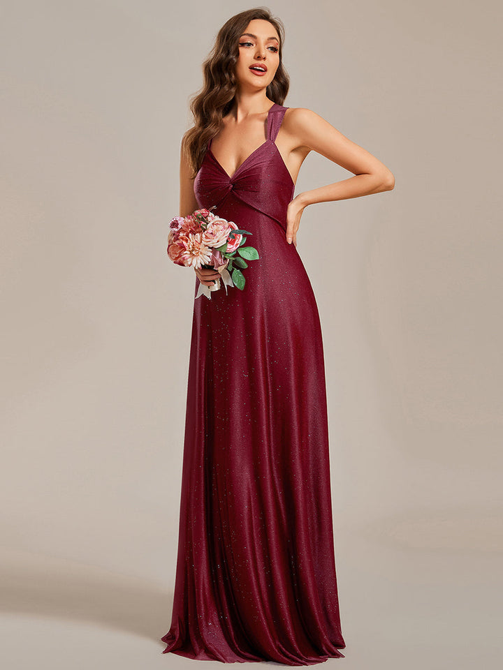 Sparkly Pleated Twist Evening Dresses - CALABRO®