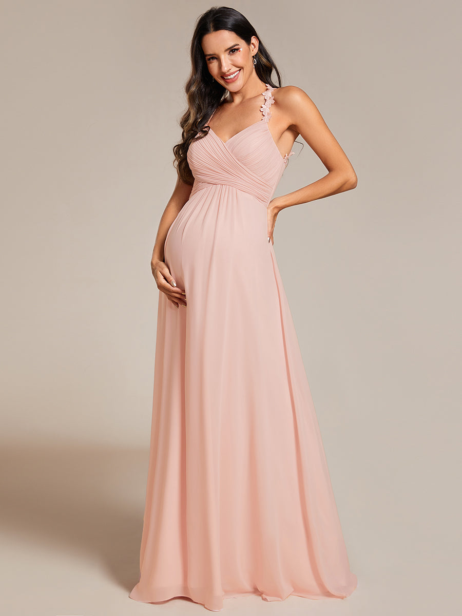 Chiffon Halter Neck Backless Cross Strap Bridesmaid Dress - CALABRO®