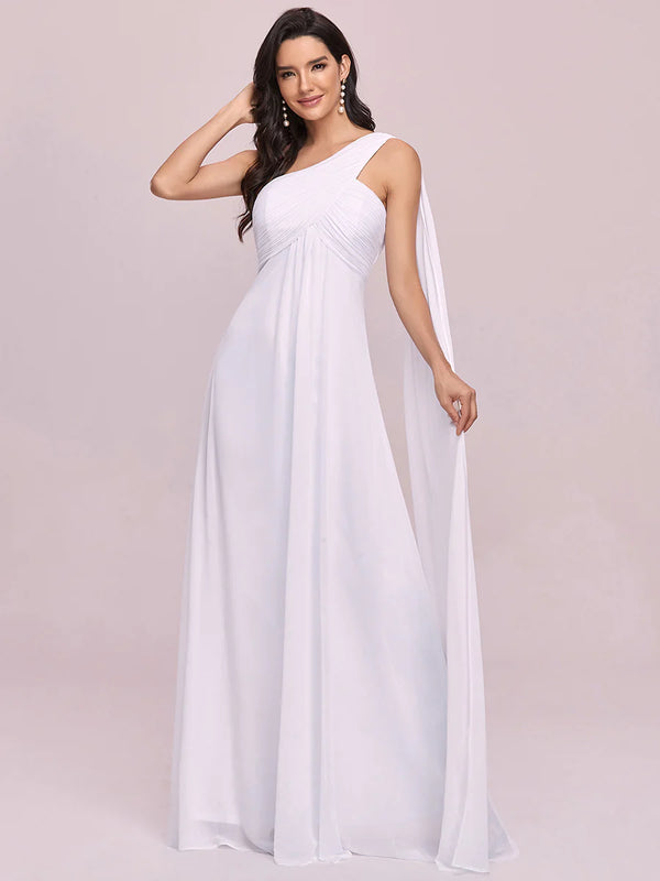 Elegant Pleated A-Line Floor Length Sleeveless Plus Size Evening Dress