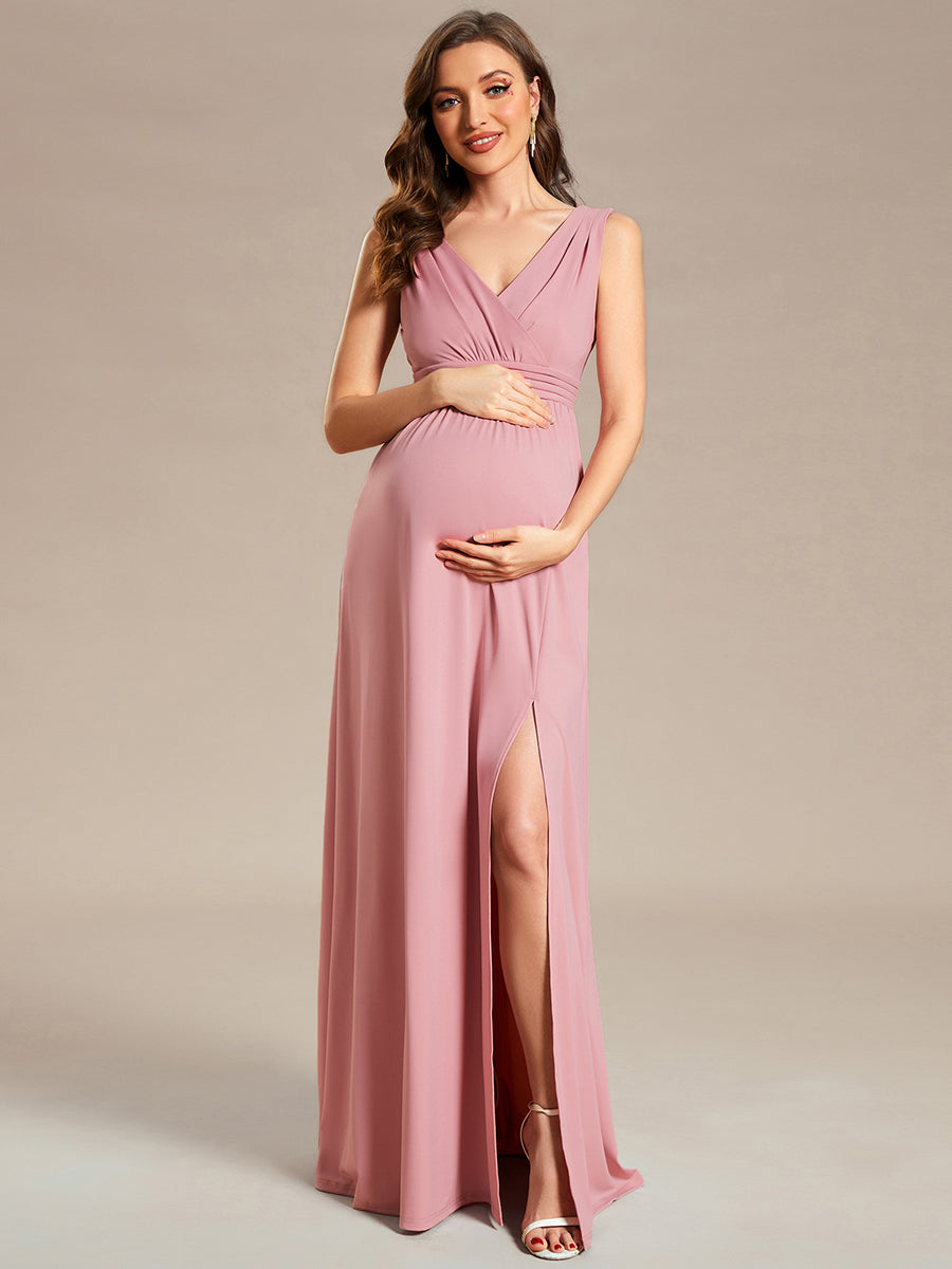 Sleeveless Side Split Bleted Maternity Dresses - CALABRO®