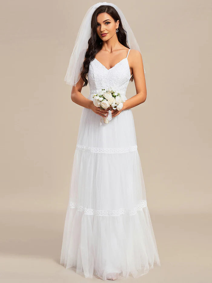 Spaghetti Straps Embroidery Wedding Dresses - CALABRO®