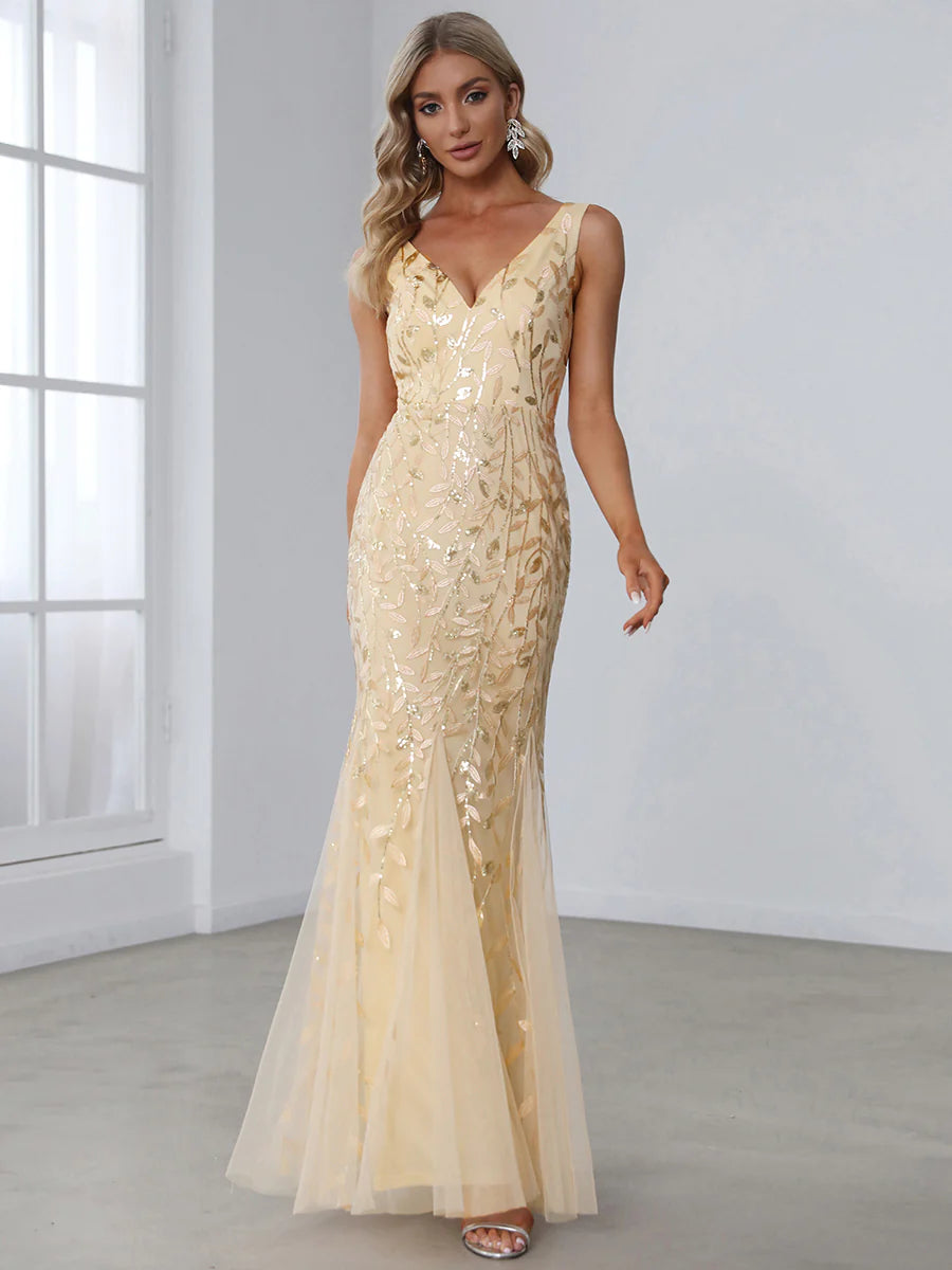 Classic Fishtail Sequin Evening Dresses for Women - CALABRO®