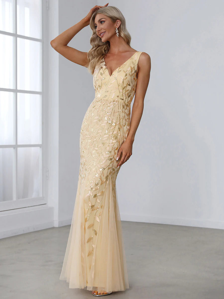 Classic Fishtail Sequin Evening Dresses for Women - CALABRO®