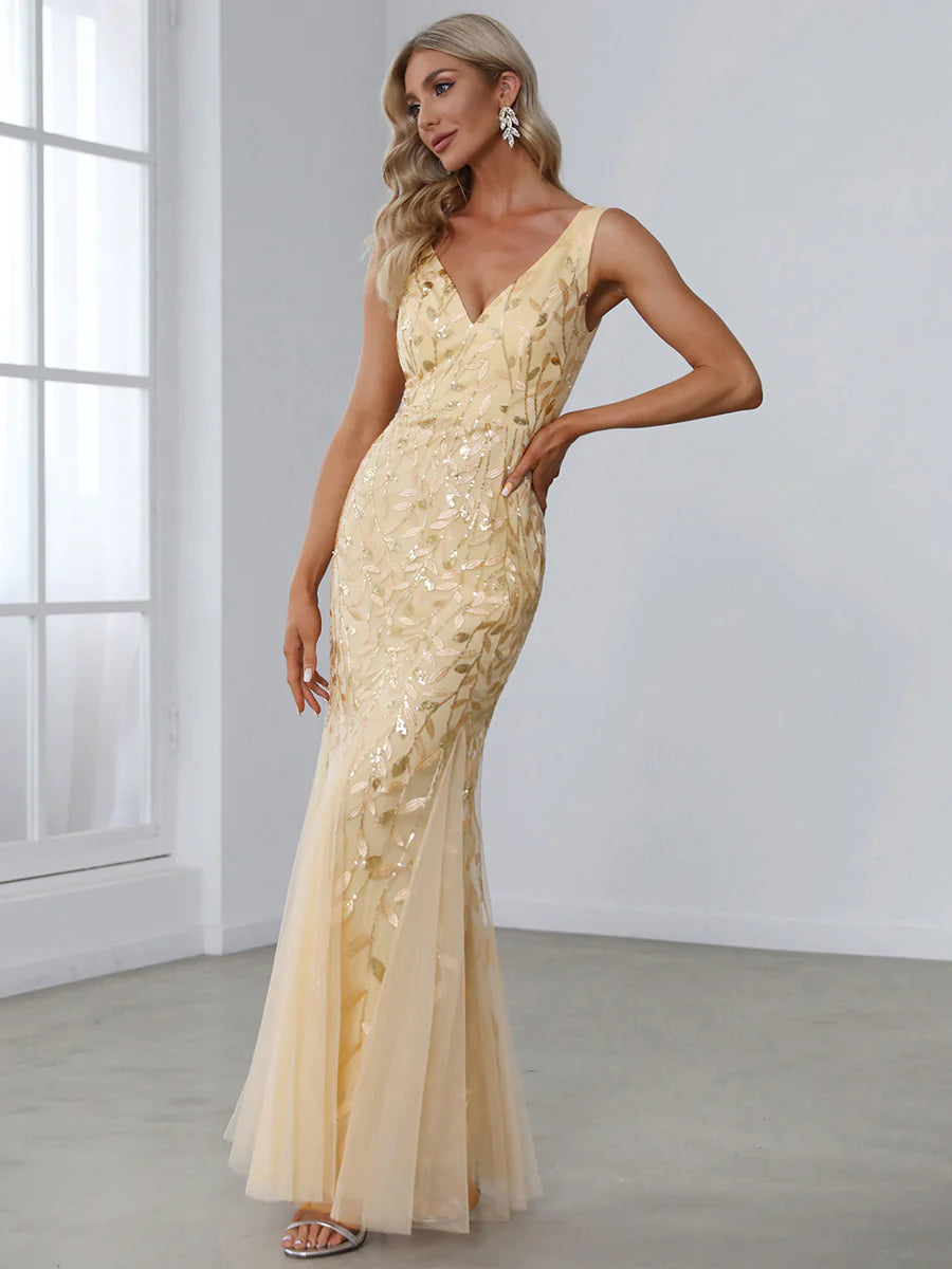 Classic Fishtail Sequin Evening Dresses for Women - CALABRO®