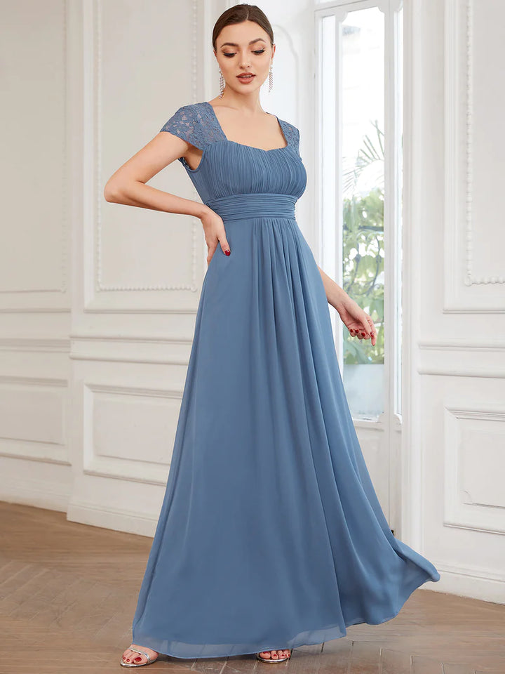 Ruched Top Flowy Evening Dress - CALABRO®