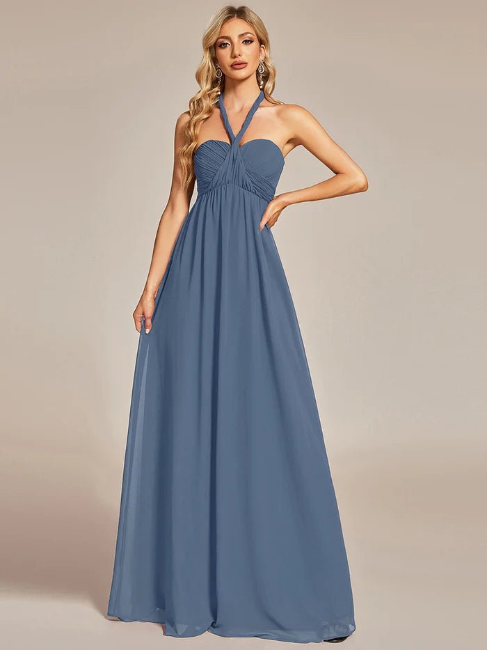 A-Line Chiffon Floor Length Bridesmaid Dresses - CALABRO®