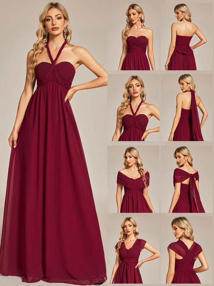 A-Line Chiffon Floor Length Bridesmaid Dresses - CALABRO®