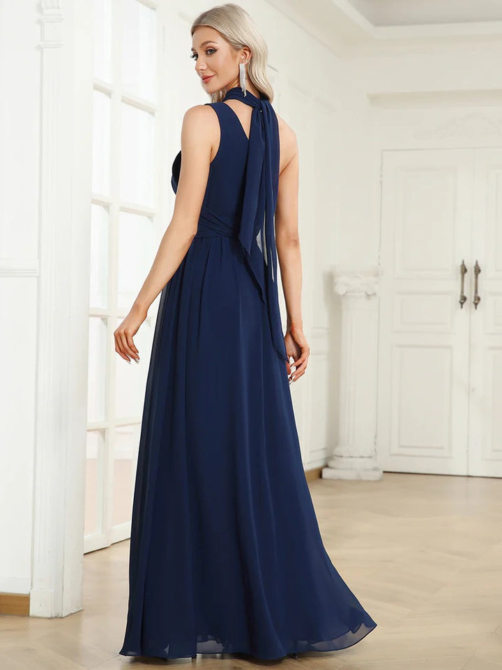 Sexy Asymmetric Shoulder Sleeveless A Line Evening Dresses - CALABRO®