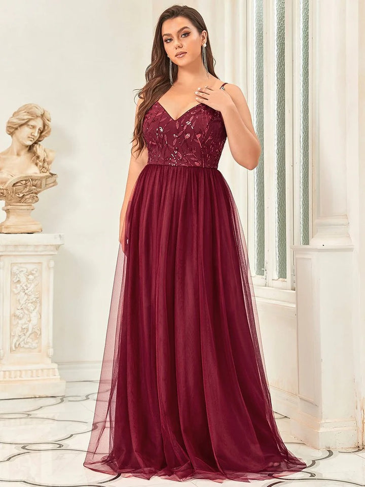 Plus Size Adorable A Line Floor Length Dress - CALABRO®