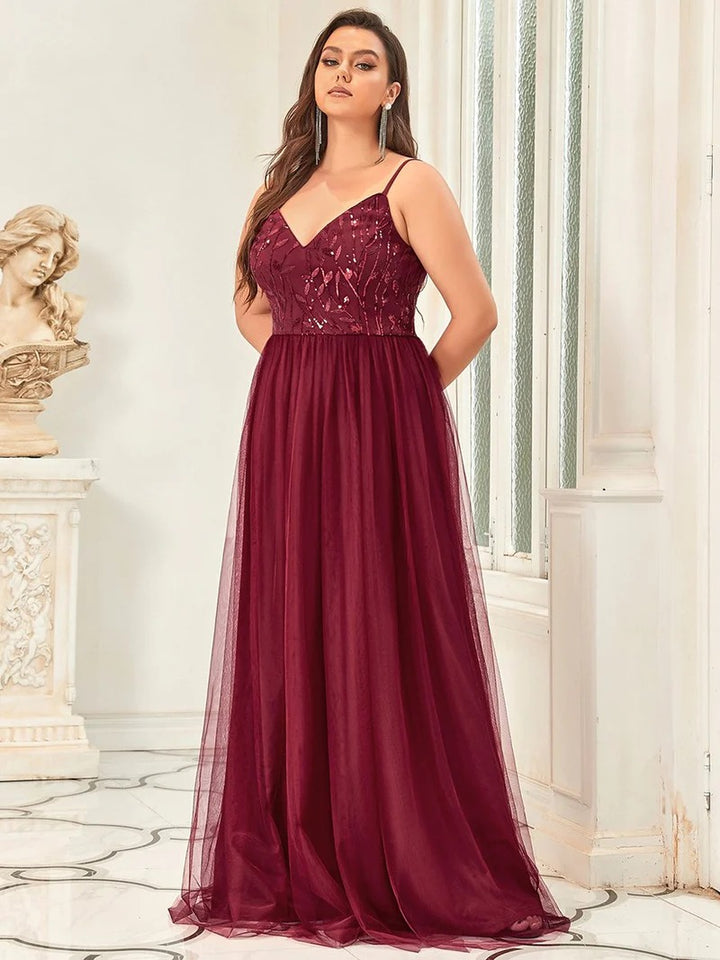 Plus Size Adorable A Line Floor Length Dress - CALABRO®