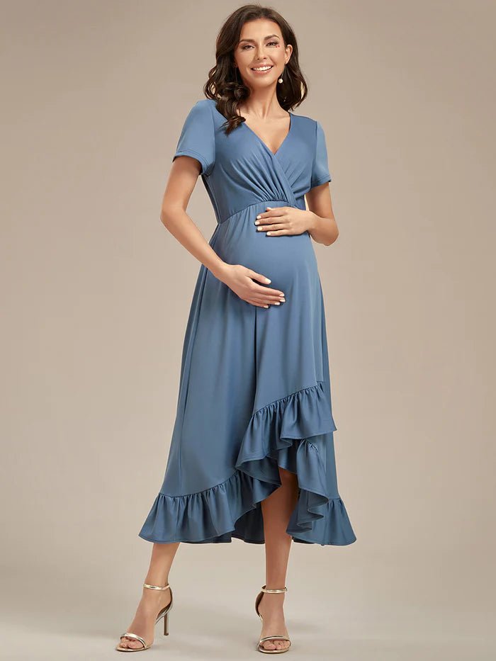 High Low Ruffles Maternity Dresses - CALABRO®