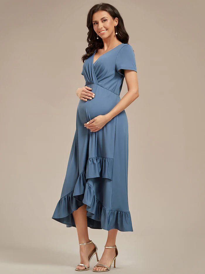 High Low Ruffles Maternity Dresses - CALABRO®