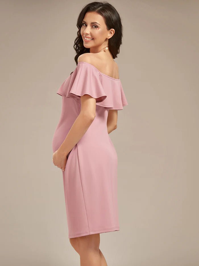 Off Shoulder Ruffles Maternity Dresses - CALABRO®