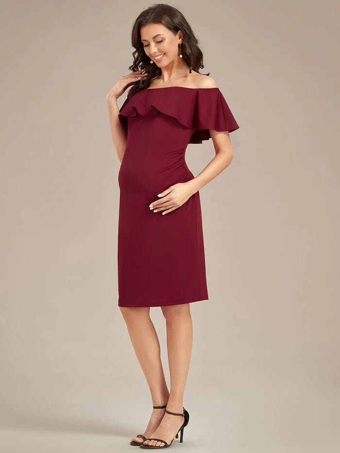 Off Shoulder Ruffles Maternity Dresses - CALABRO®