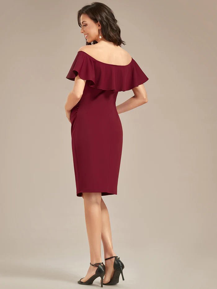 Off Shoulder Ruffles Maternity Dresses - CALABRO®