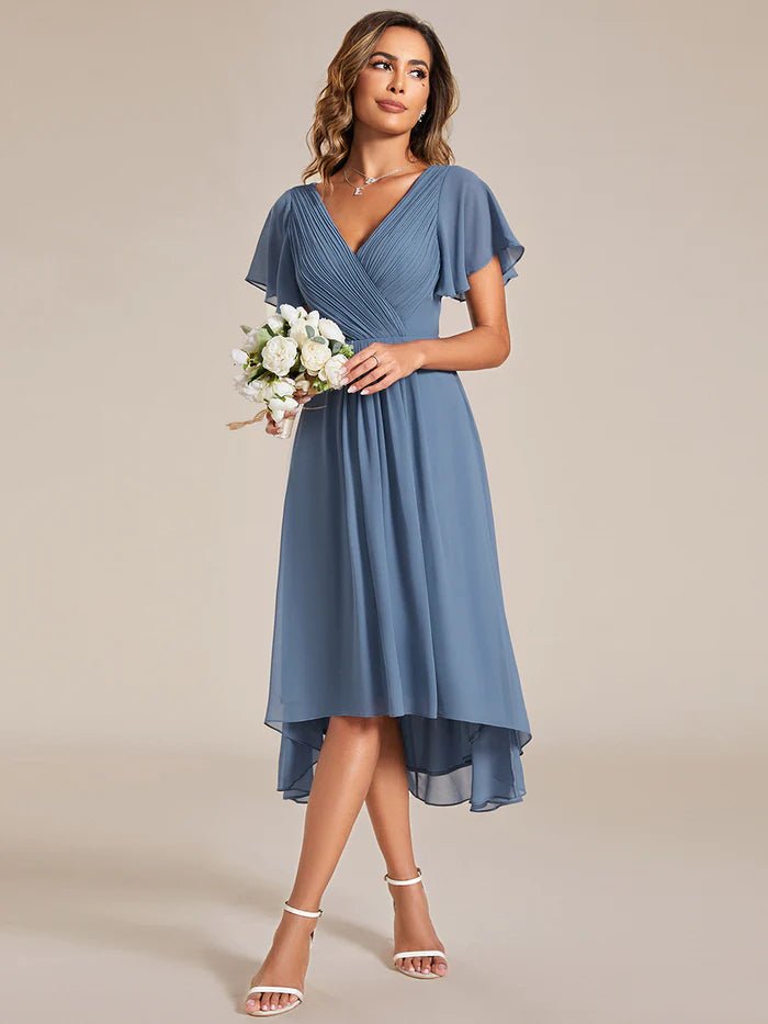 Pleated Ruffles Chiffon Bridesmaid Dress - CALABRO®