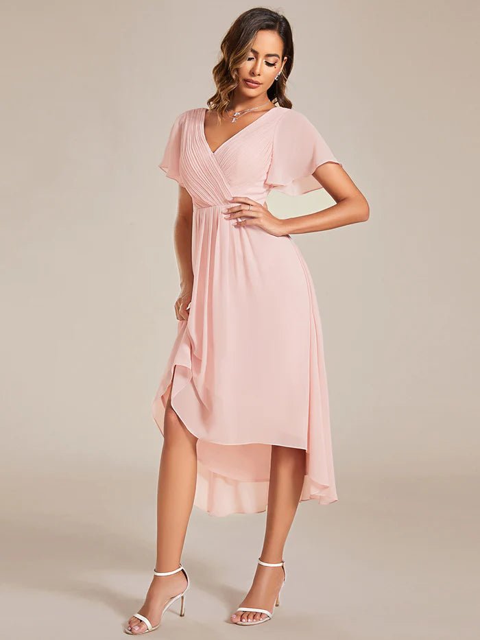 Pleated Ruffles Chiffon Bridesmaid Dress - CALABRO®