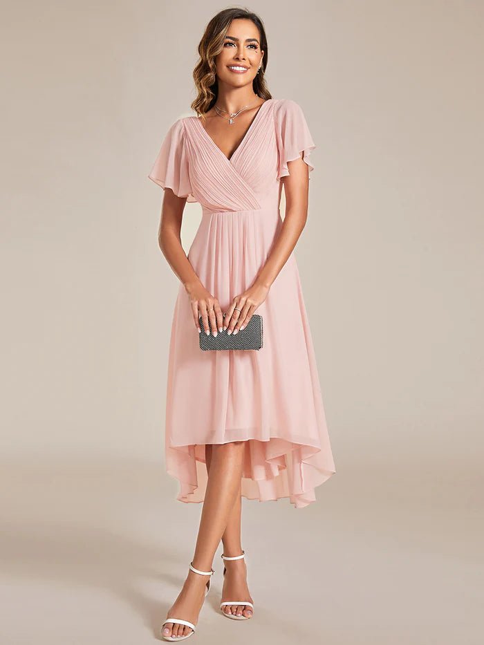 Pleated Ruffles Chiffon Bridesmaid Dress - CALABRO®