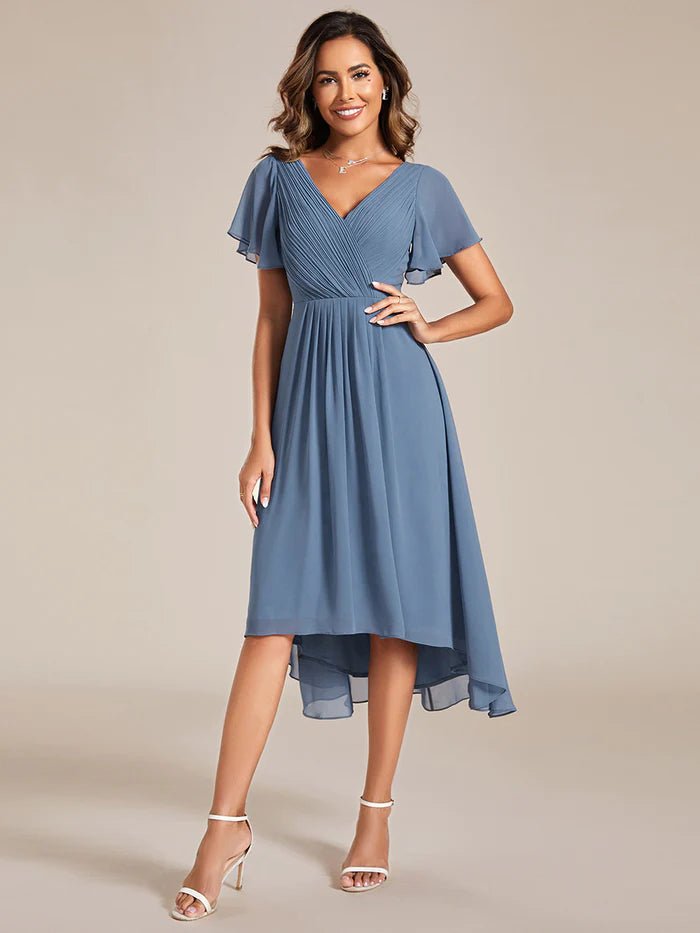 Pleated Ruffles Chiffon Bridesmaid Dress - CALABRO®