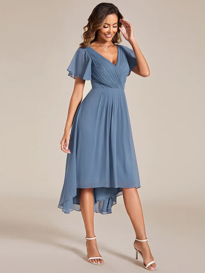 Pleated Ruffles Chiffon Bridesmaid Dress - CALABRO®