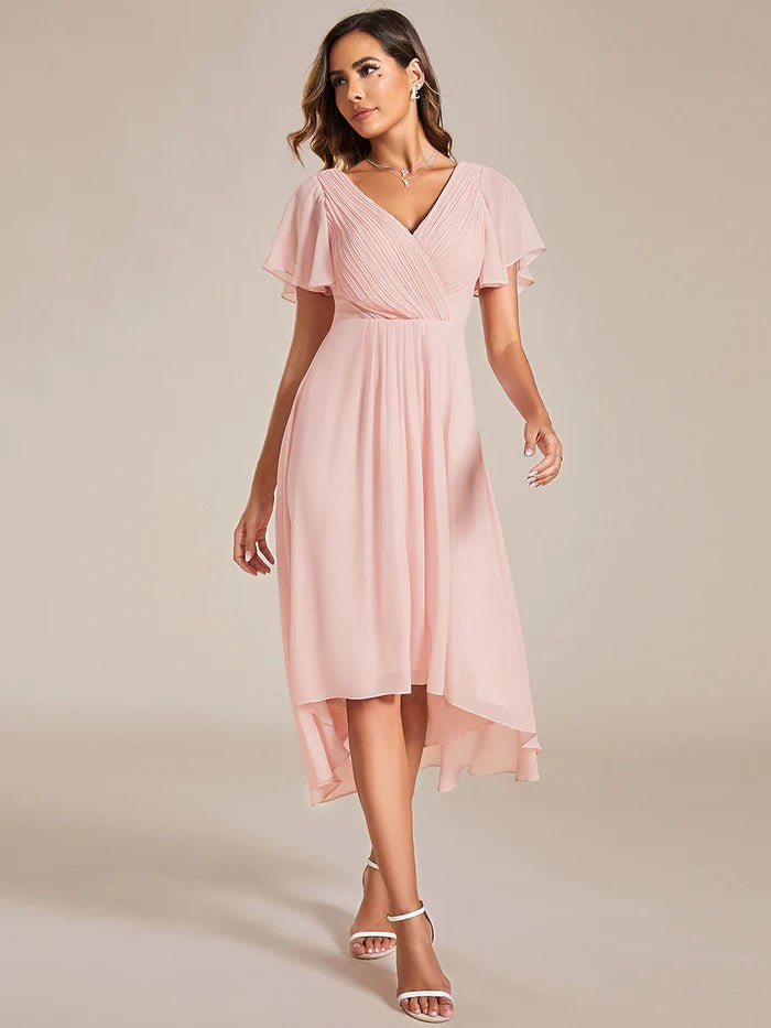 Pleated Ruffles Chiffon Bridesmaid Dress - CALABRO®