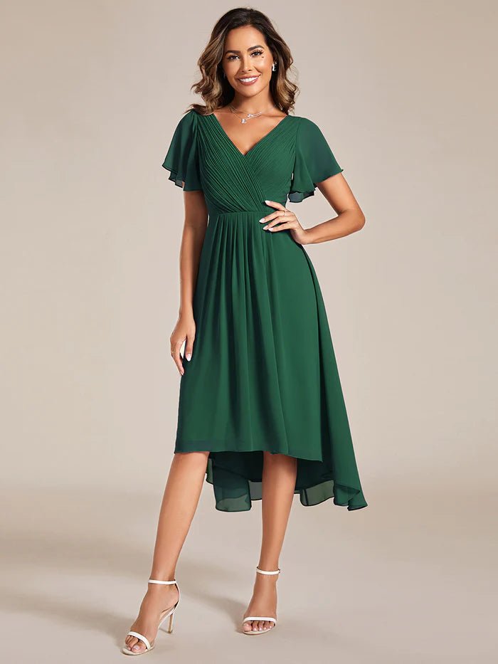 Pleated Ruffles Chiffon Bridesmaid Dress - CALABRO®