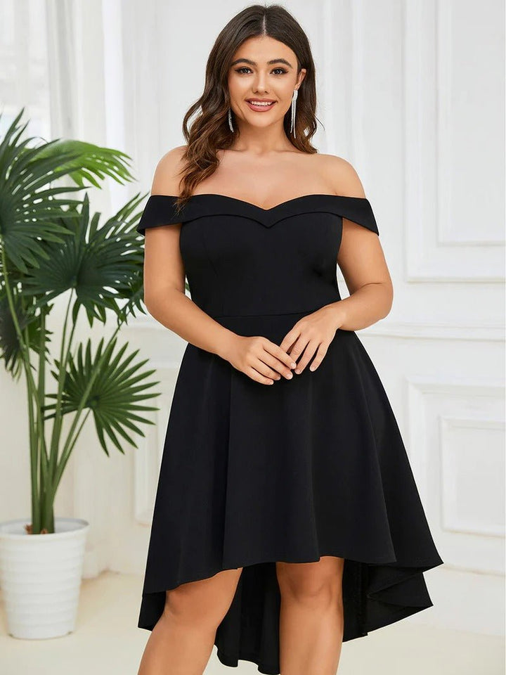 Plus Sexy Off Shoulders A Line Asymmetric Hem Evening Dresses - CALABRO®