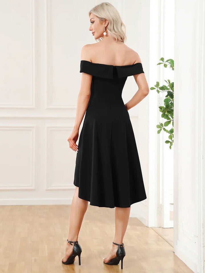 Sexy Off Shoulders A Line Asymmetric Hem Evening Dresses - CALABRO®